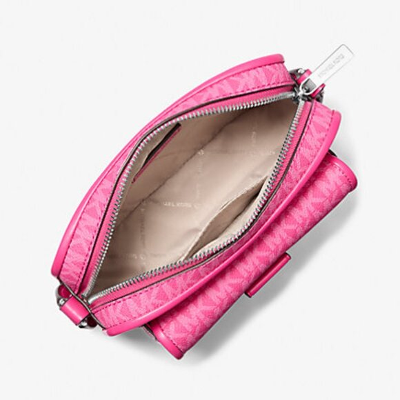 New Michael Kors Bradshaw Extra-Small Logo Camera Crossbody bag Dragon Fruit - Picture 3 of 4